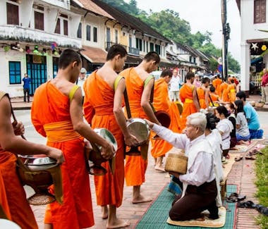 Luang Prabang monks alms giving