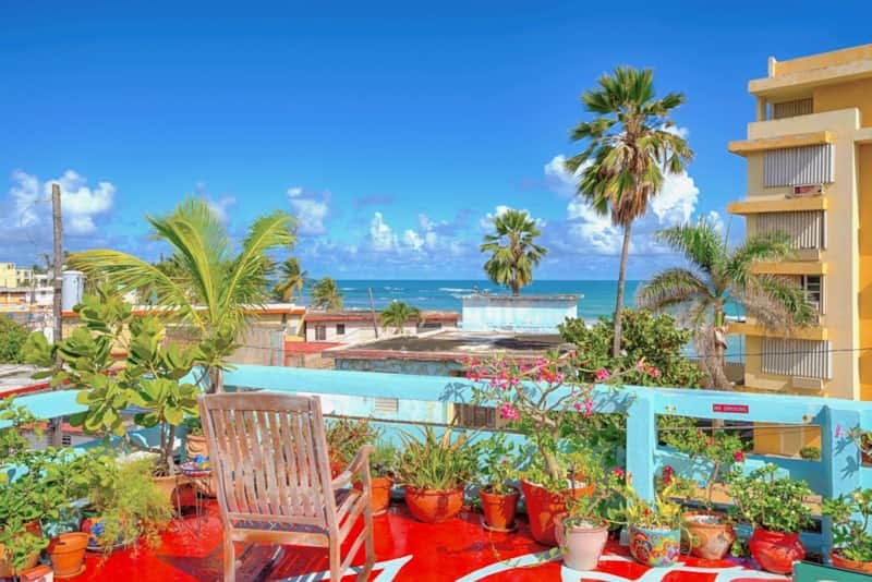 Terrace with ocean view