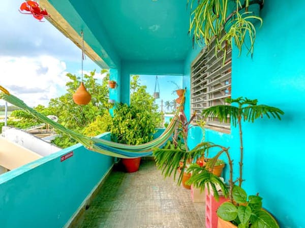 Hammock on Back Patio with view of El Yunque RainForest
