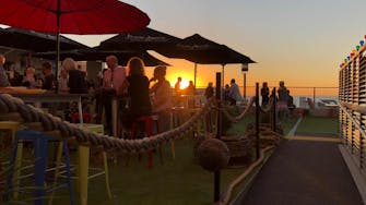 Sunset at Geraldton's only rooftop bar