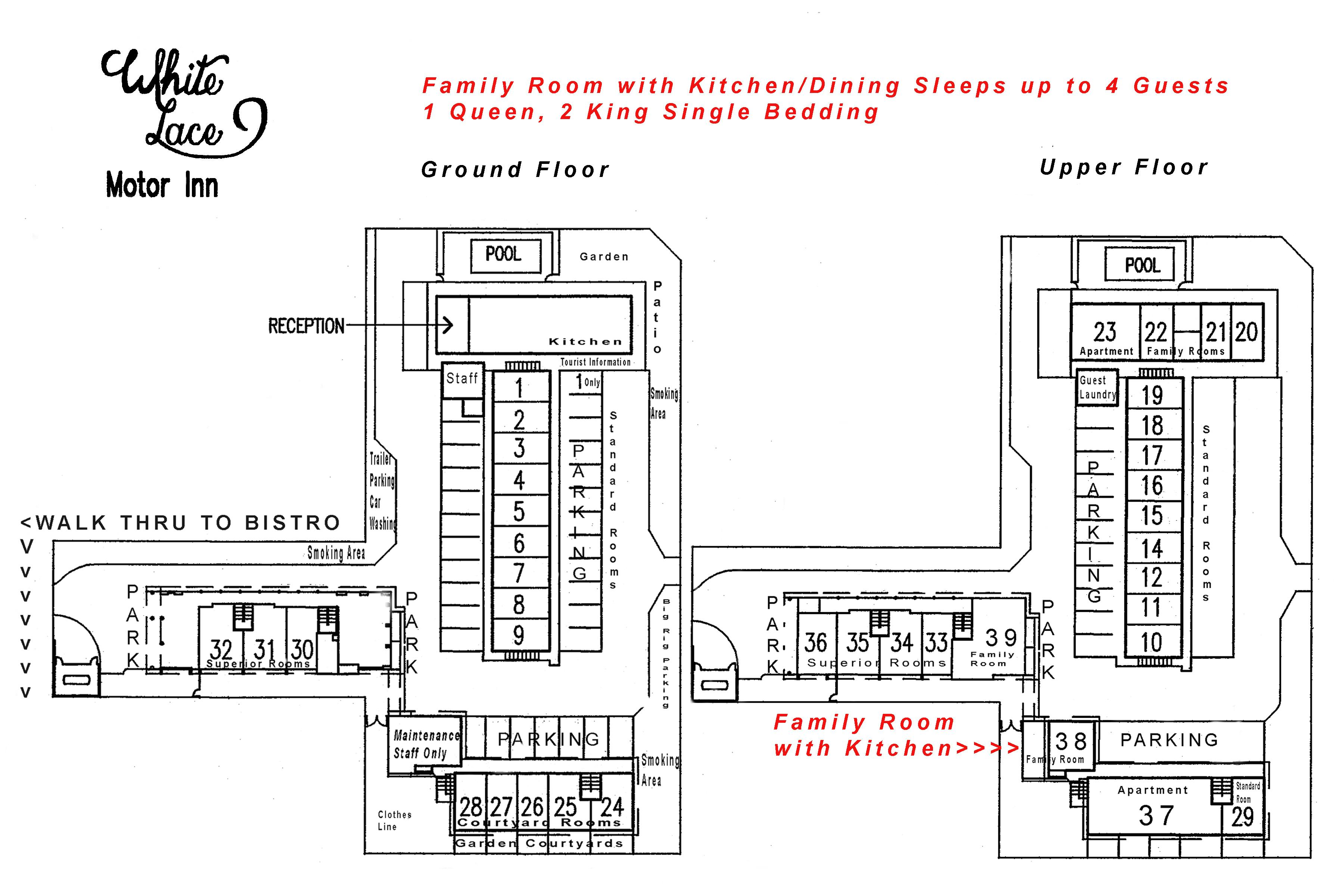 Family Room with Kitchen site plan White Lace Motor Inn Mackay, Family room Mackay