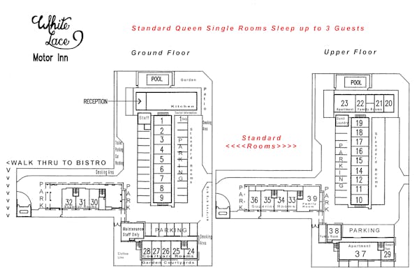 Standard Queen Single Room site plan White Lace Motor Inn Mackay