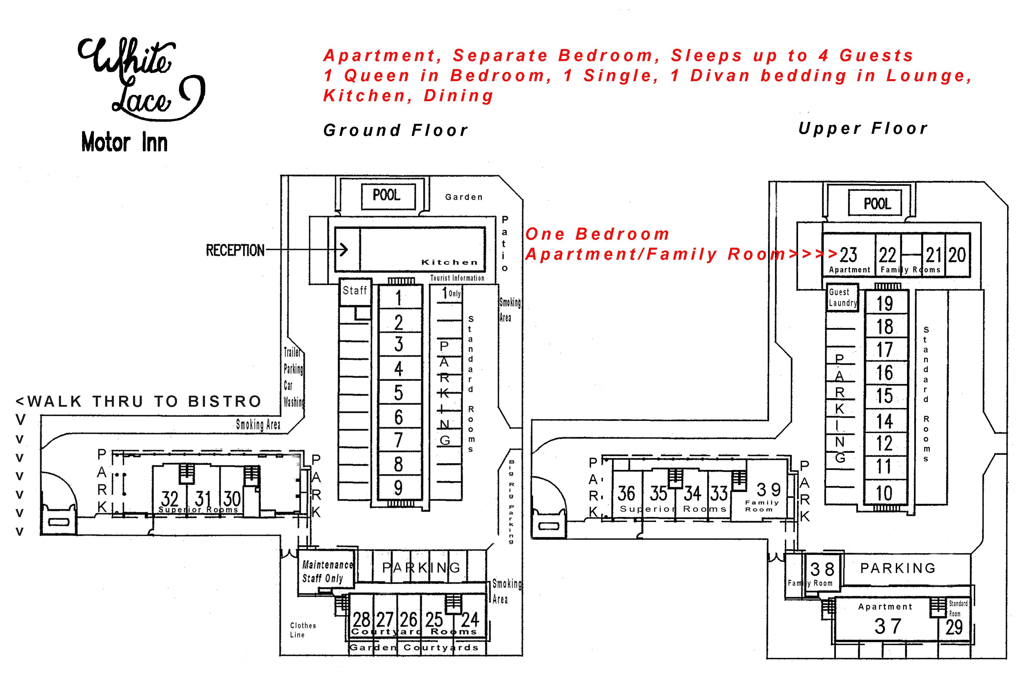 Apartment site plan White Lace Motor Inn Mackay, Apartment Mackay