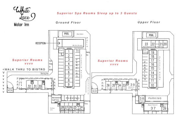 Superior Spa site plan White Lace Motor Inn Mackay, Spa room Mackay