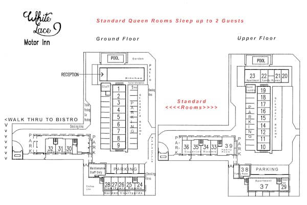 Standard Queen Room site plan White Lace Motor Inn Mackay, Hotel near Mackay airport