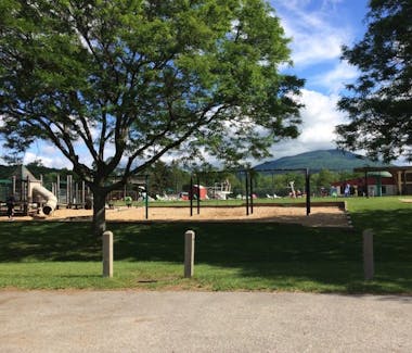 Image of the Dana L. Thompson Memorial Park with a playground and fields.