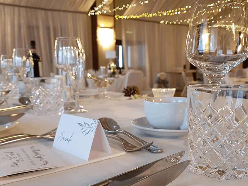 Wedding set up in the Cabarfeidh Hotel.