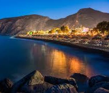 Kamari Beach at night