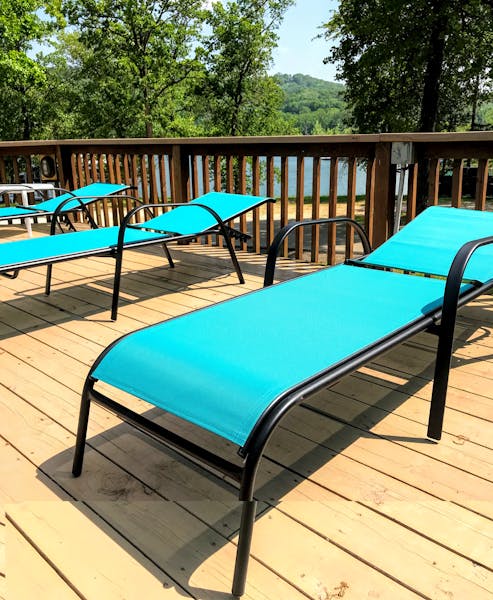 pool lounge chairs at Mill Creek Resort