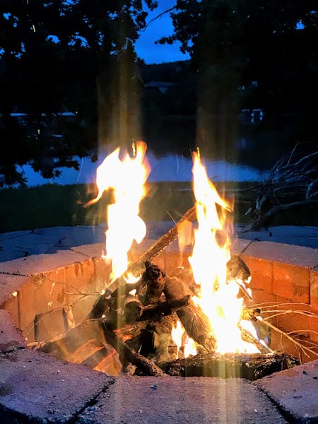 Night time fire in the fire-pit.