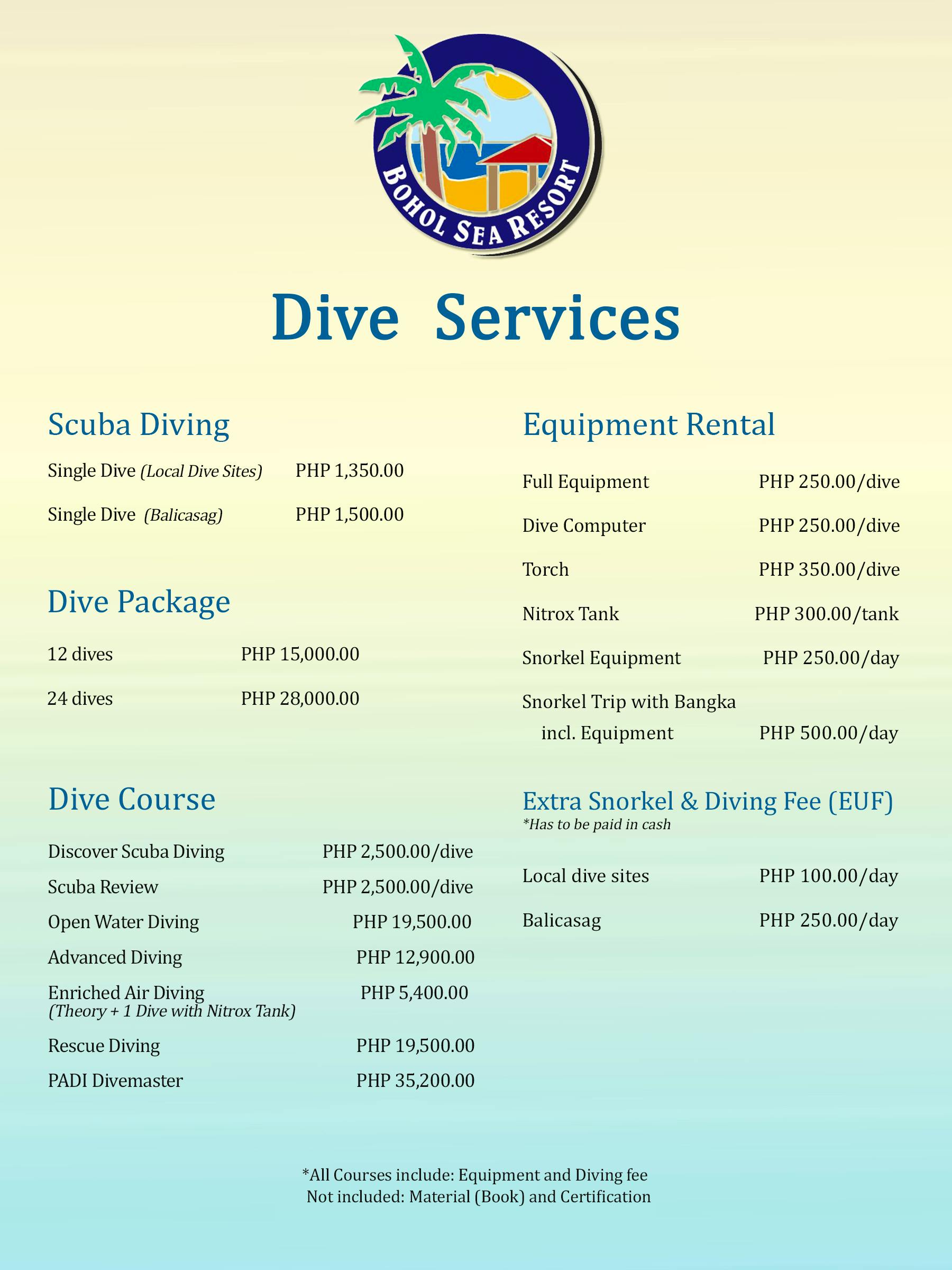 Affordable Dive Rates