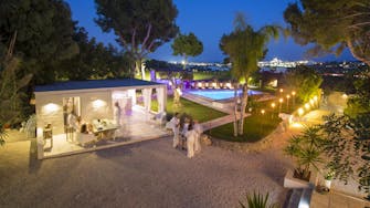 mimar villa altea outside bar and poll evening