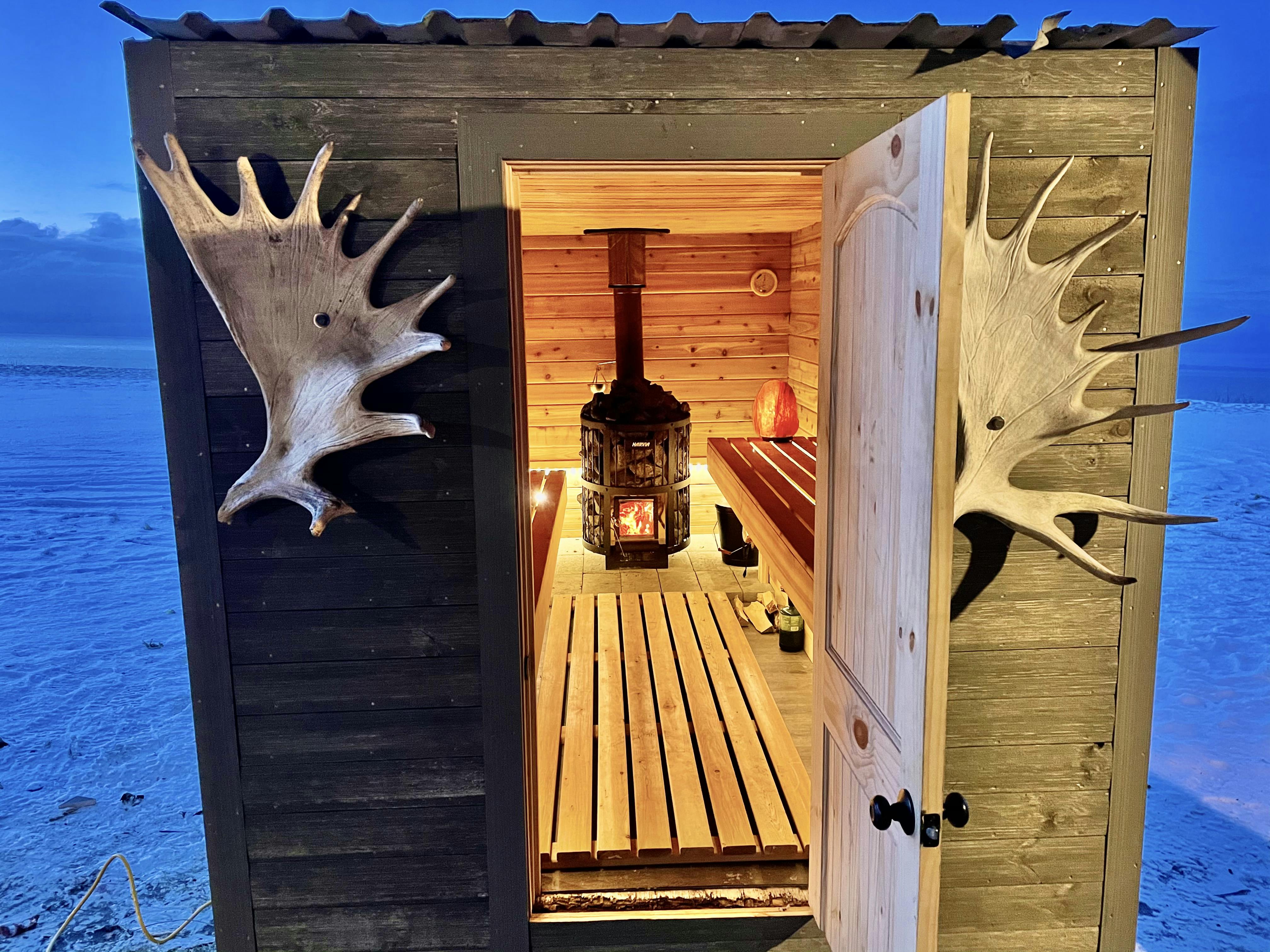 Sauna~ a perfect way to relax after a day of fising.