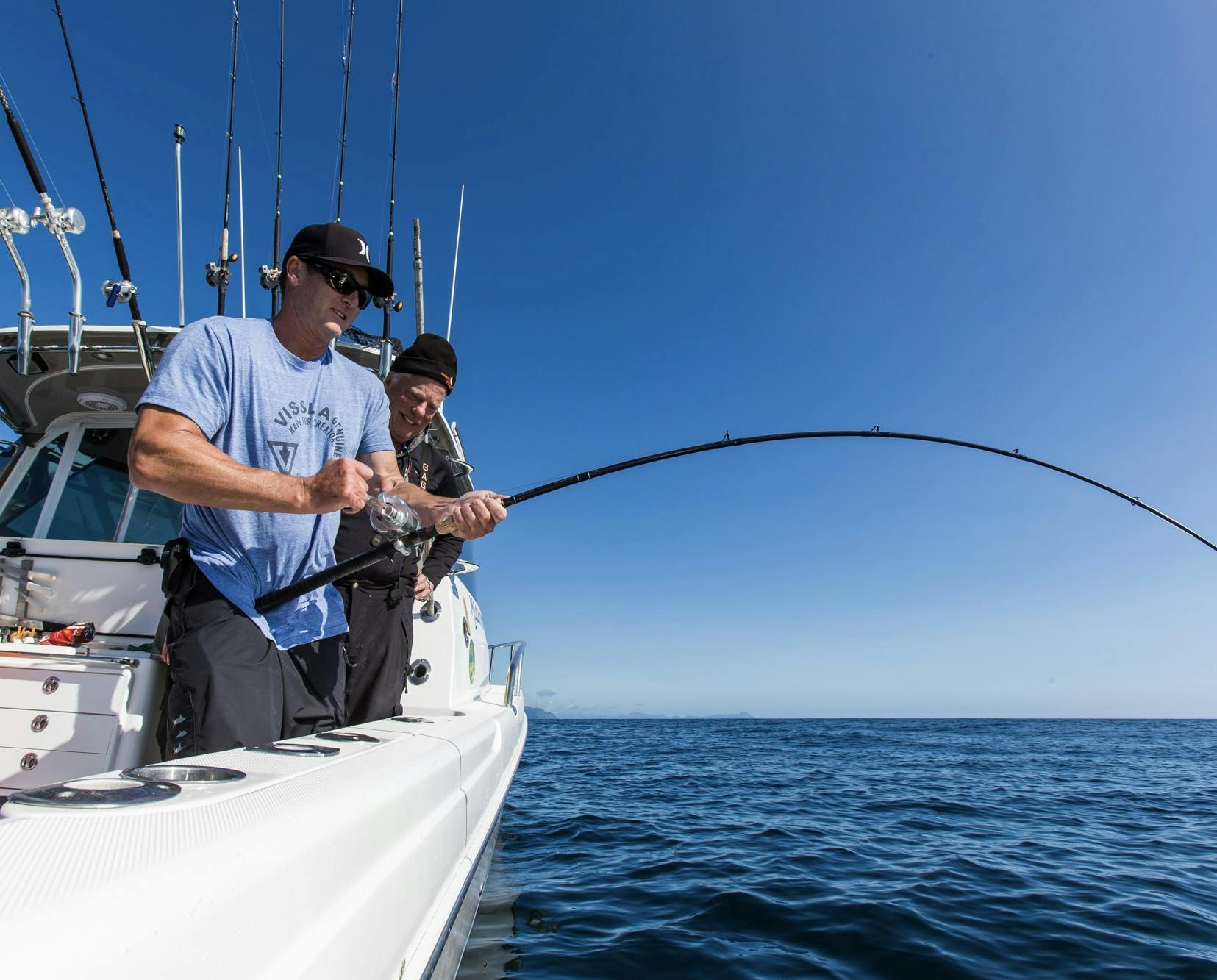 Halibut Hookup on a saltwater alaskan fishing trip with Deep Creek Fishing Club, Alaska