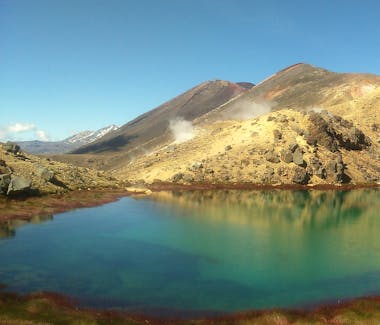 The stunning Blue Lake in Summer on the Tongariro Alpine Crossing, with Adventure Outdoors.