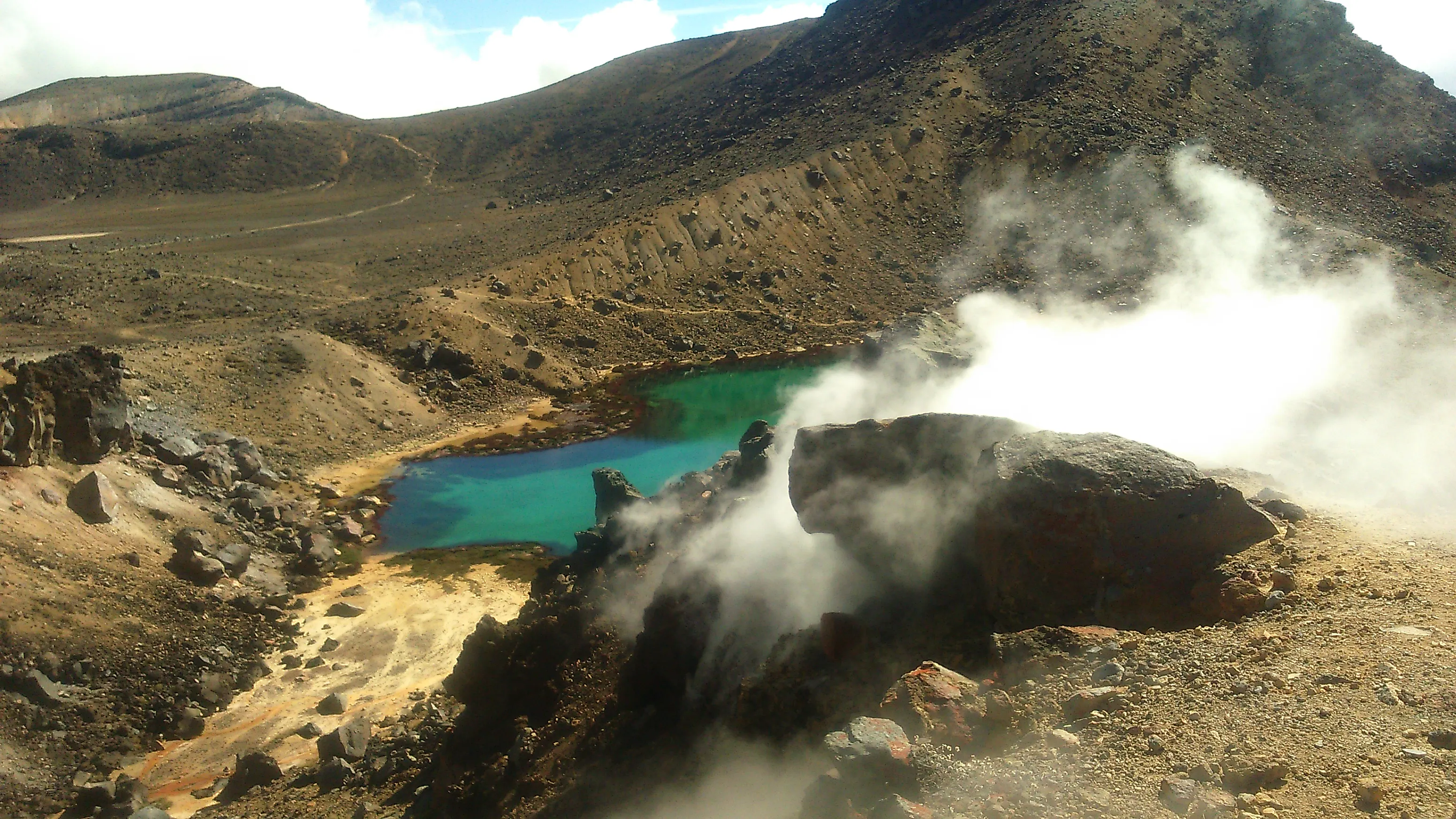 The Blue Lake on the Tongariro Alpine Crossing with Adventure Outdoors.