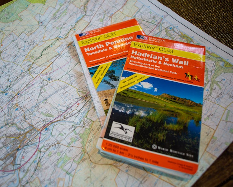 Walking maps for Hadrian's Wall in the Old Schoolhouse Bed and Breakfast in Haltwhistle, Northumberland