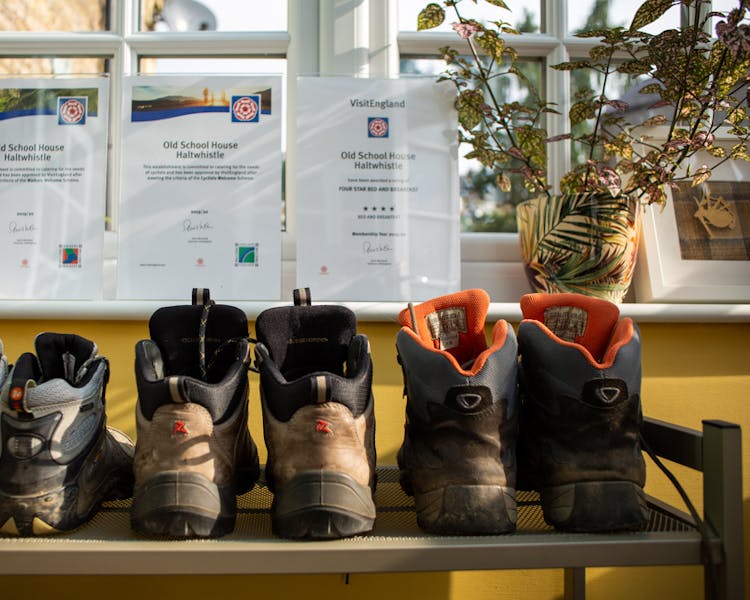 Walking boots in Old Schoolhouse Bed and Breakfast in Haltwhistle, Northumberland
