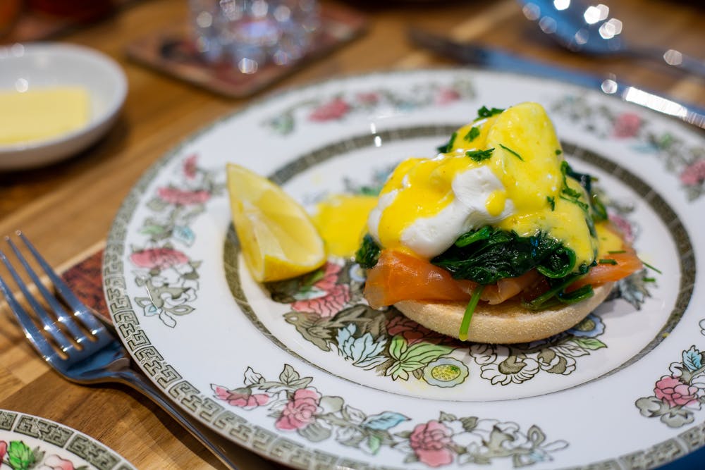 Breakfast bagels in the Old Schoolhouse Bed and Breakfast in Haltwhistle, Northumberland