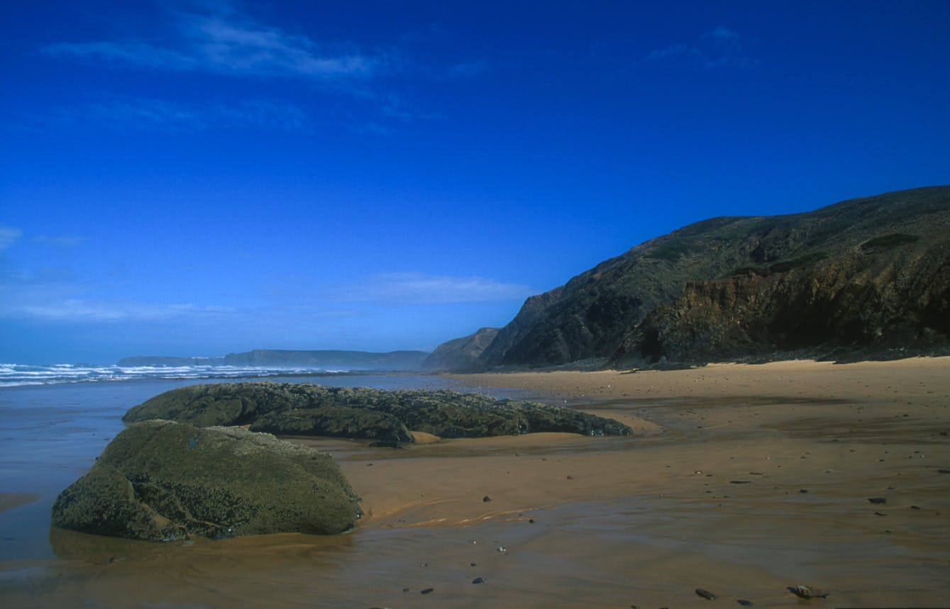 Vale Figueiras Beach. Praia de Vale Figueiras na Costa Vicentina.