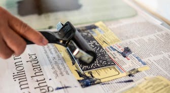 Brayer roller. Image credit: Puddlehub 2024