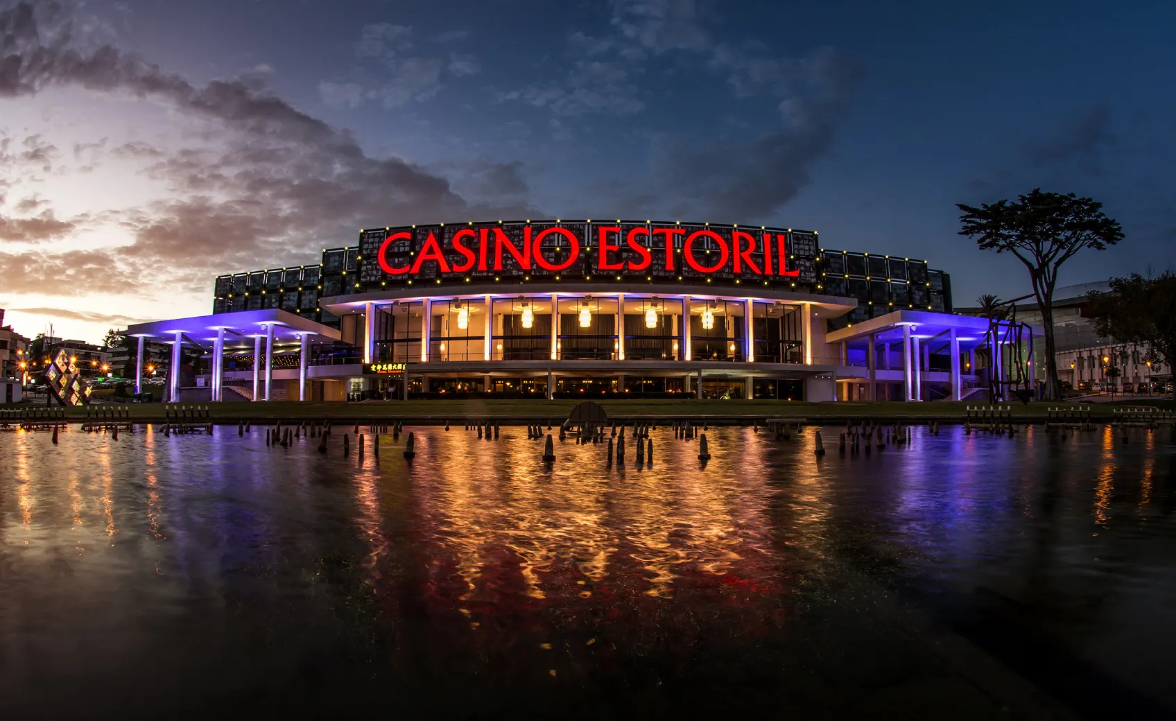 Exterior and gardens of Casino Estoril, Europe’s largest casino, situated within walking distance of Hotel São Mamede.
