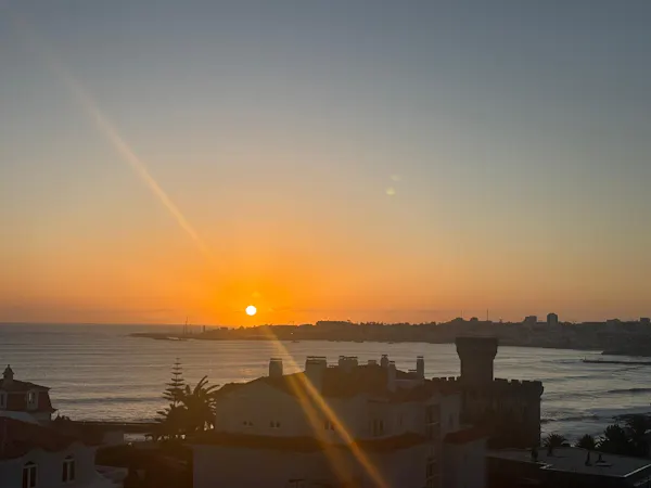 Atlantic Ocean sunset view from the Premium Suite at Hotel Sao Mamede Estoril