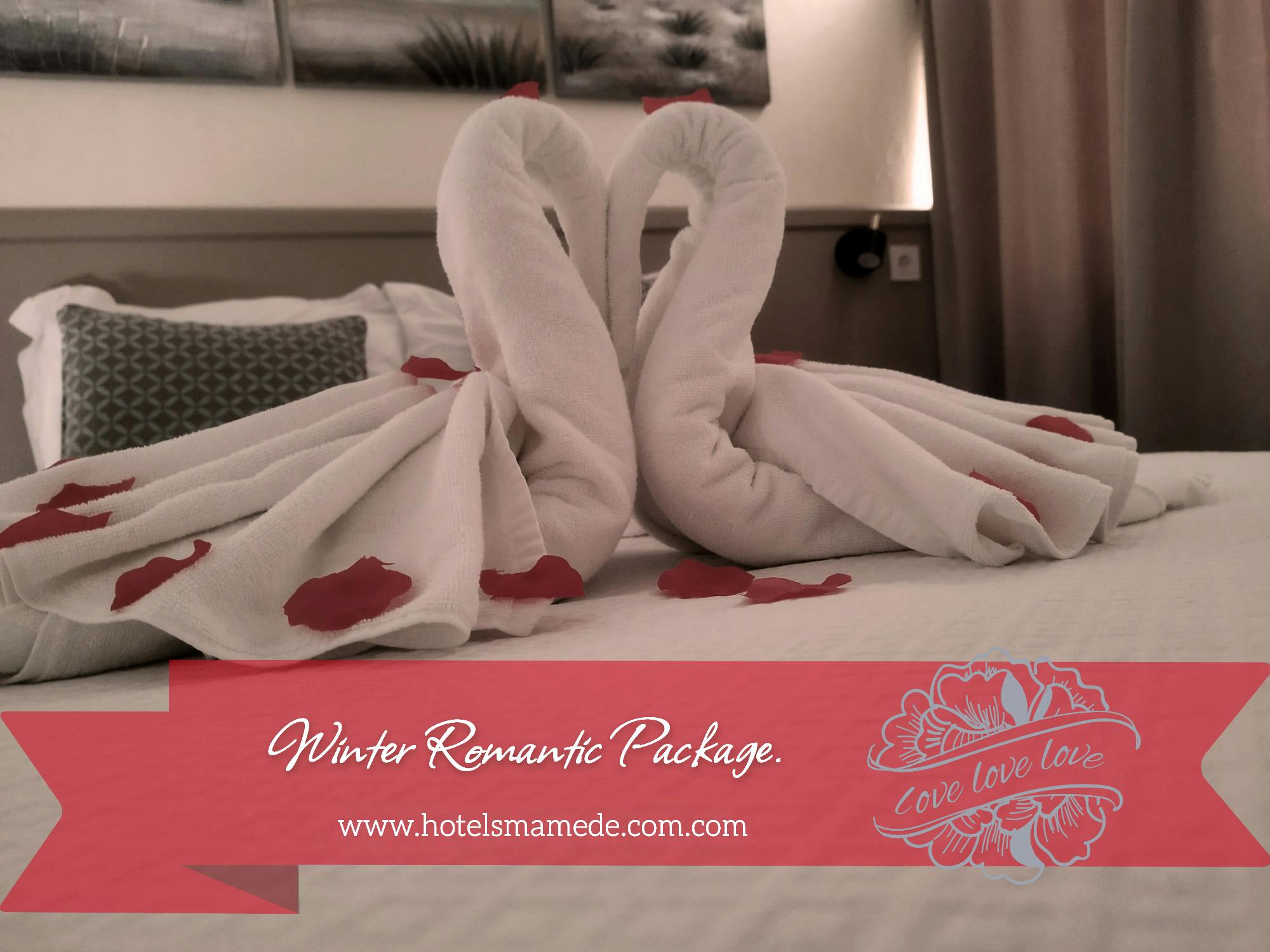 Quarto duplo decorado romanticamente no Hotel São Mamede Estoril, pacote romântico para casais