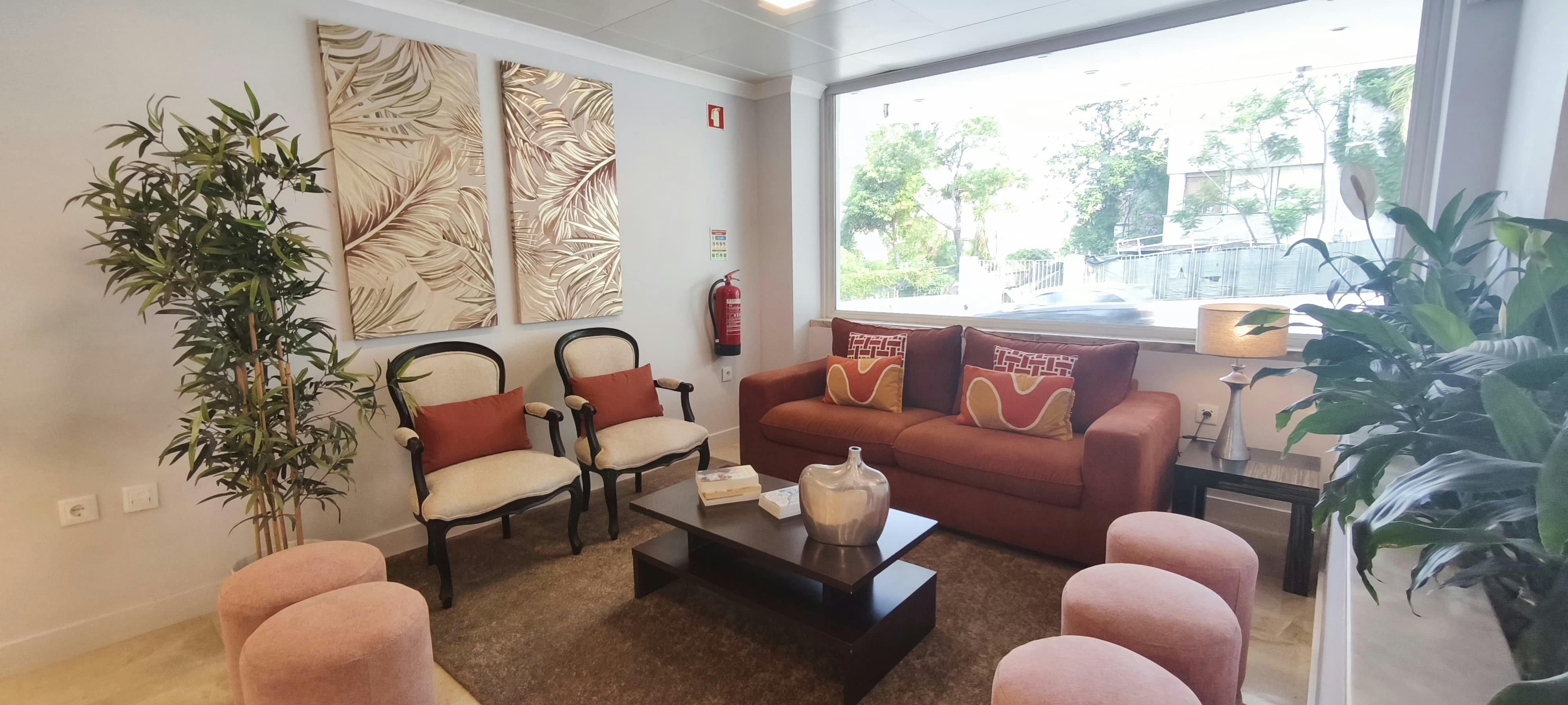 Hotel São Mamede Estoril Modern and bright renovated lobby near Atlantic Ocean sunset view