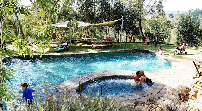 Sunset pool Upper Murray Cottages