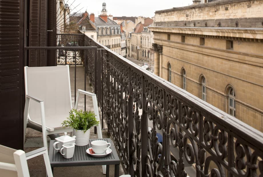 Balcon de l'appartement Meursault de l'hôtel des ducs à Dijon