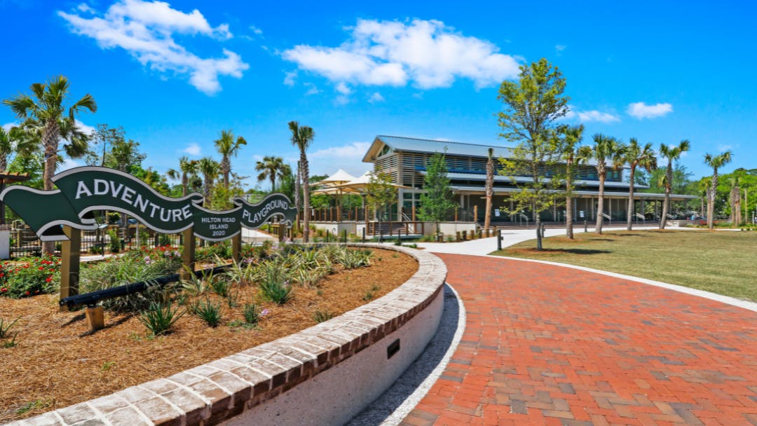 Lowcountry Celebration Park Adventure Playground on Hilton Head Island and Pavilion