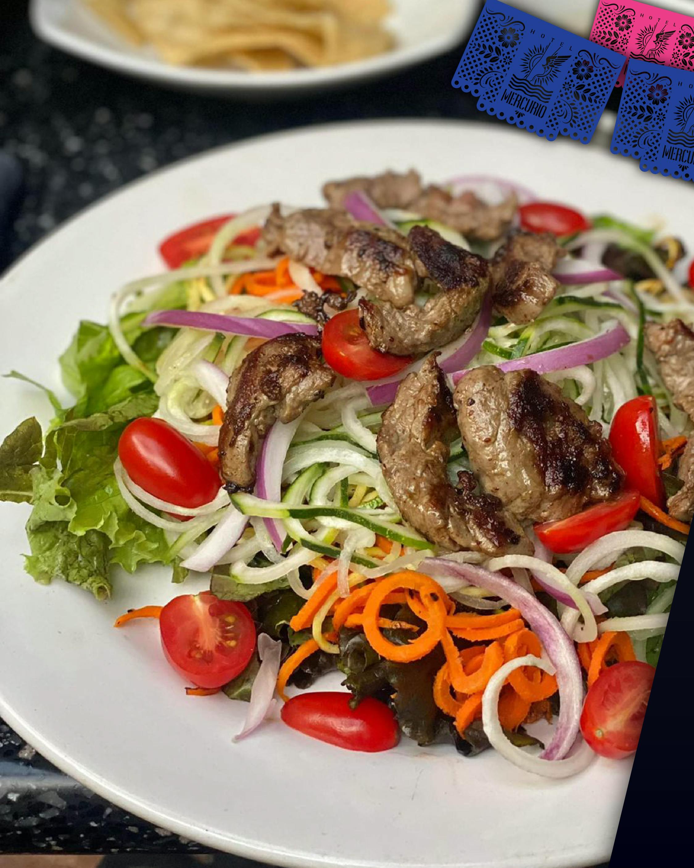 House Salad with Grilled USDA Prime Arrachera strips