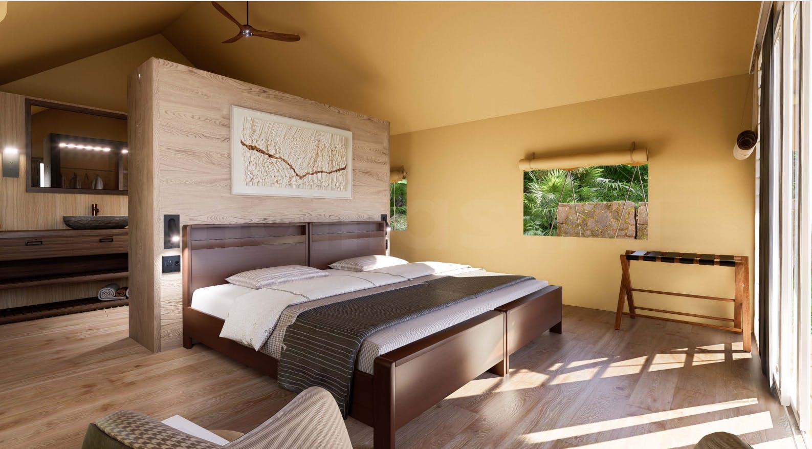 Beach tent interior render