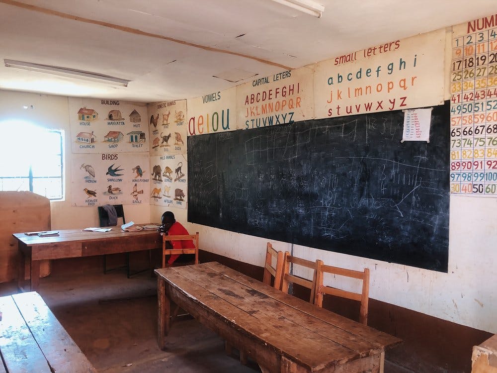 A classroom at the local school near Olepangi Farm.