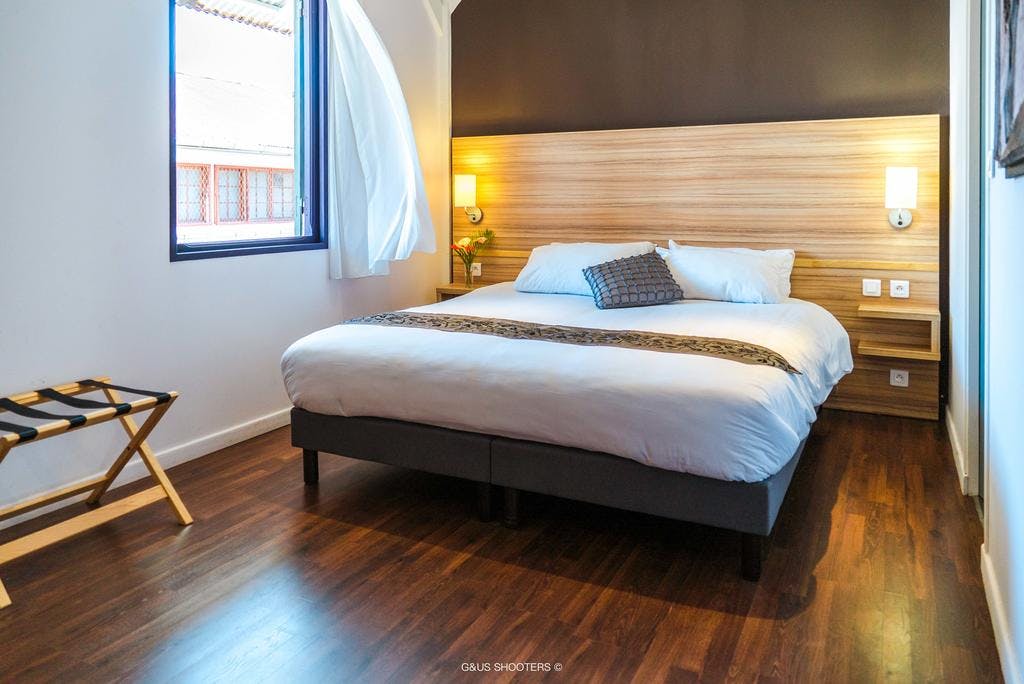 Chambre a l'appart'hôtel Eclipse à Cayenne, room at Eclipse apartment hotel