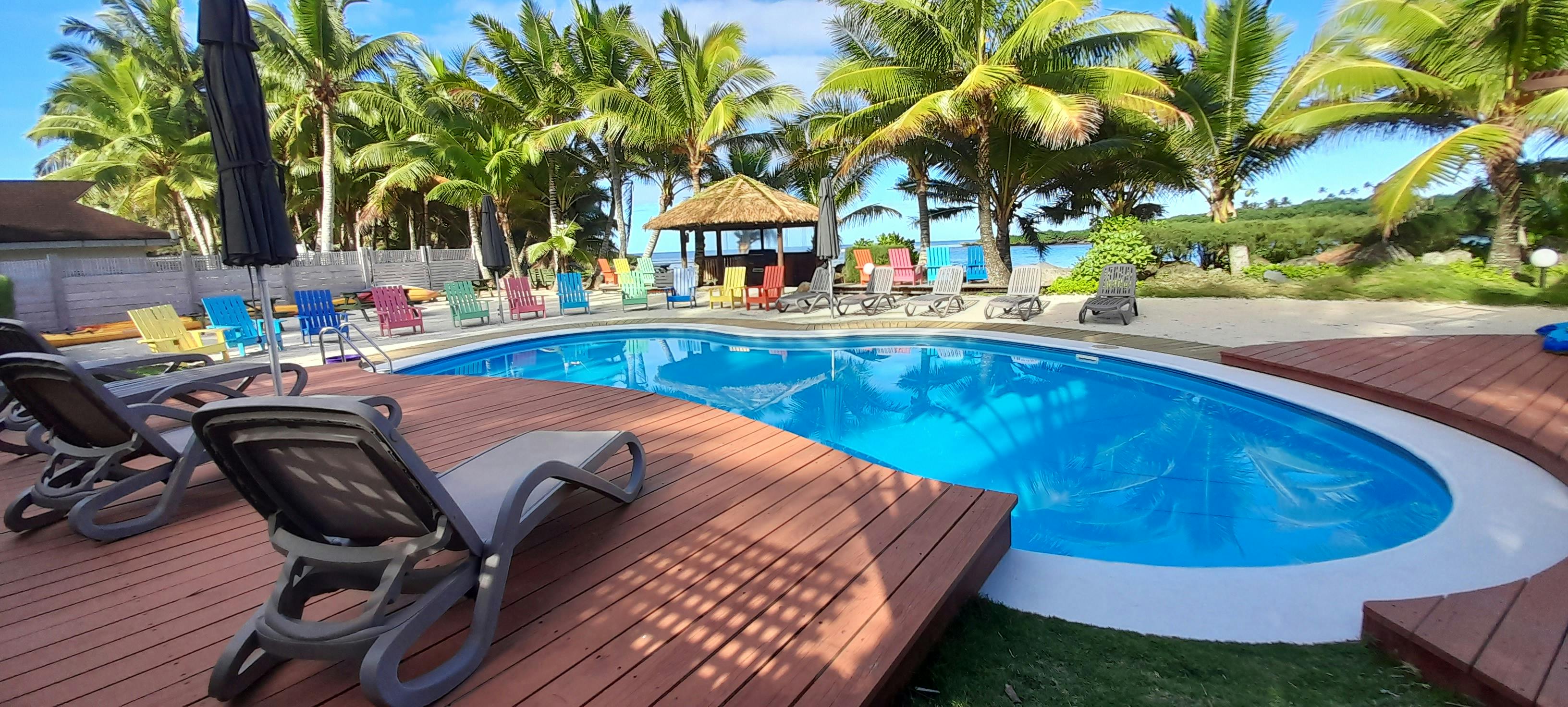 Swimming pool and BBQ area.