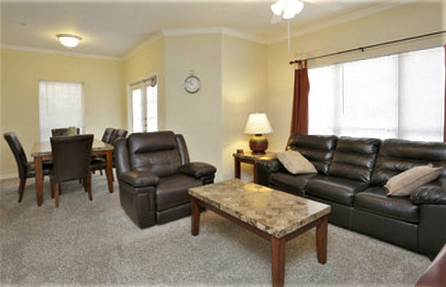The spacious living room in each reside unit is the perfect place to relax after a long day