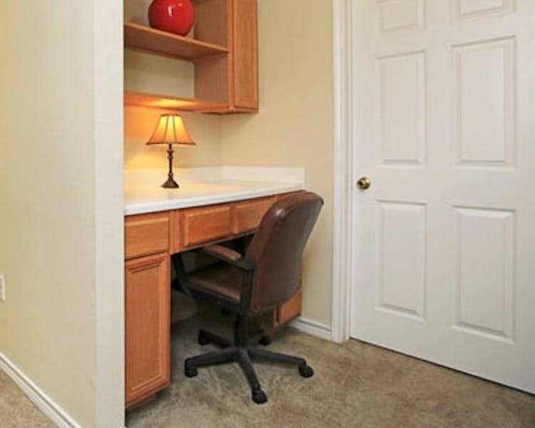 Spacious and practical work desks are standard in every room at The Reside