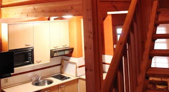 SALON / CHIMENEA Y COCINA AMERICANA APTO. DUPLEX 12