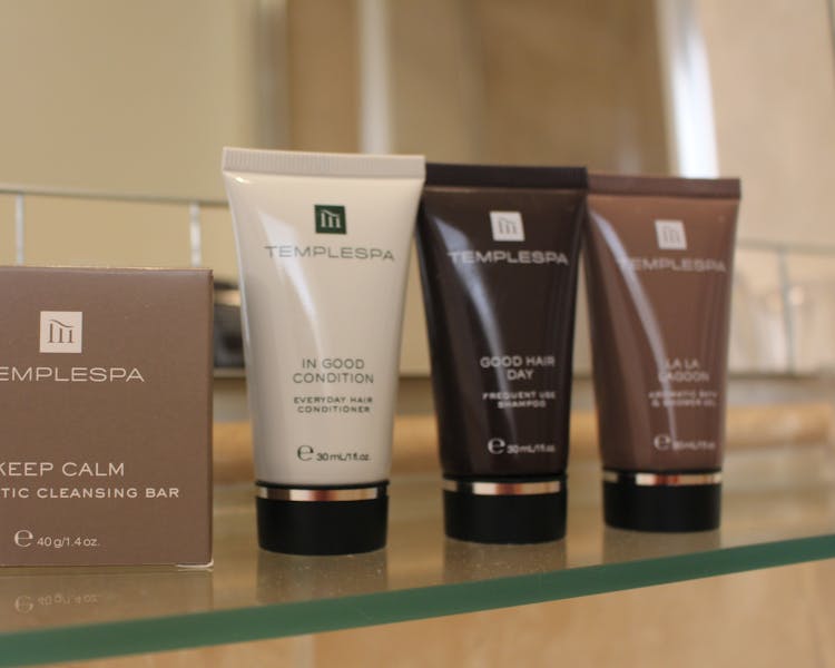 Temple Spa products in the rooms at The Wensleydale Hotel, Middleham, offers boutique accommodation in the