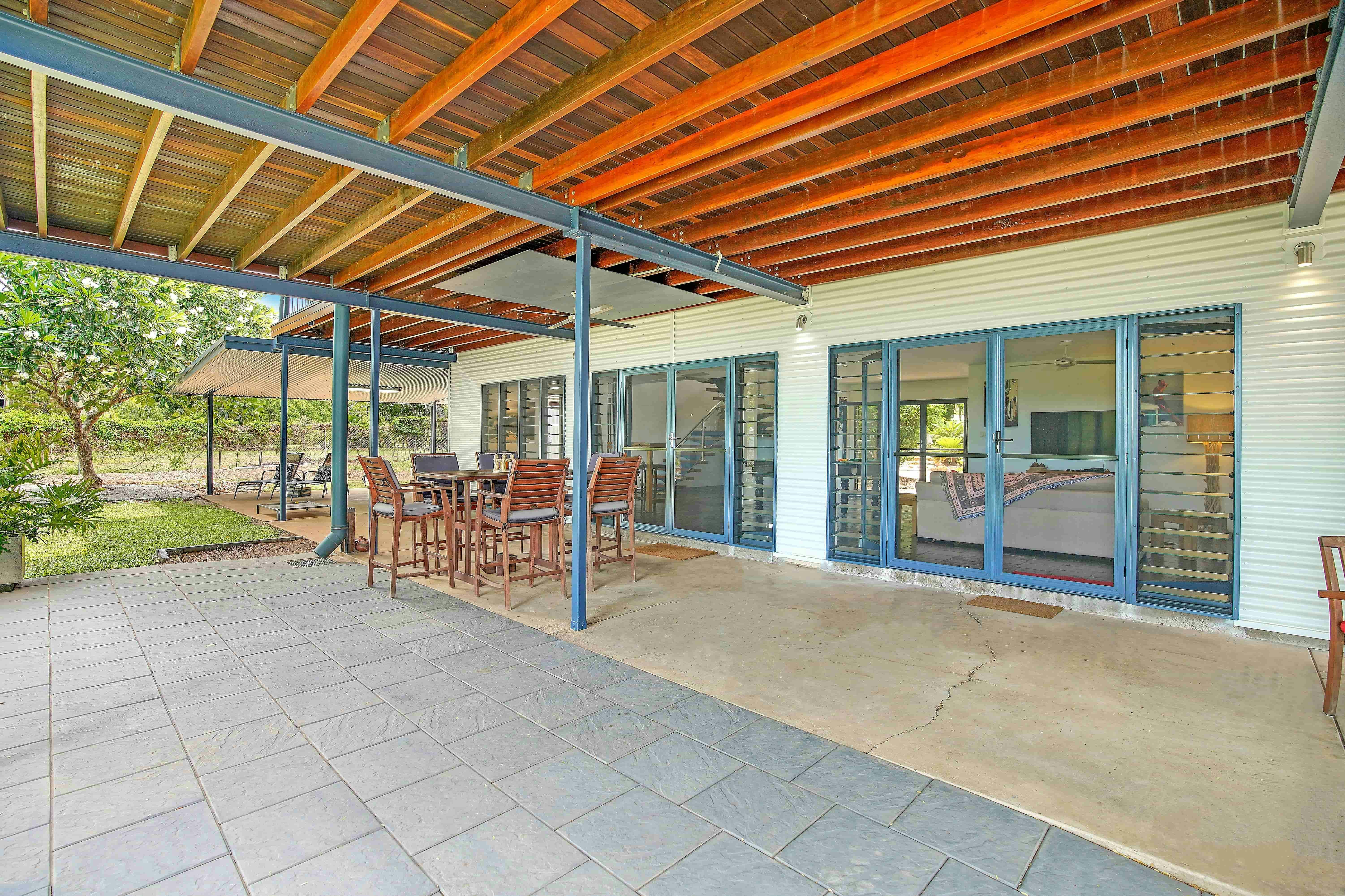 Sheltered Undercover Veranda with Sea Views