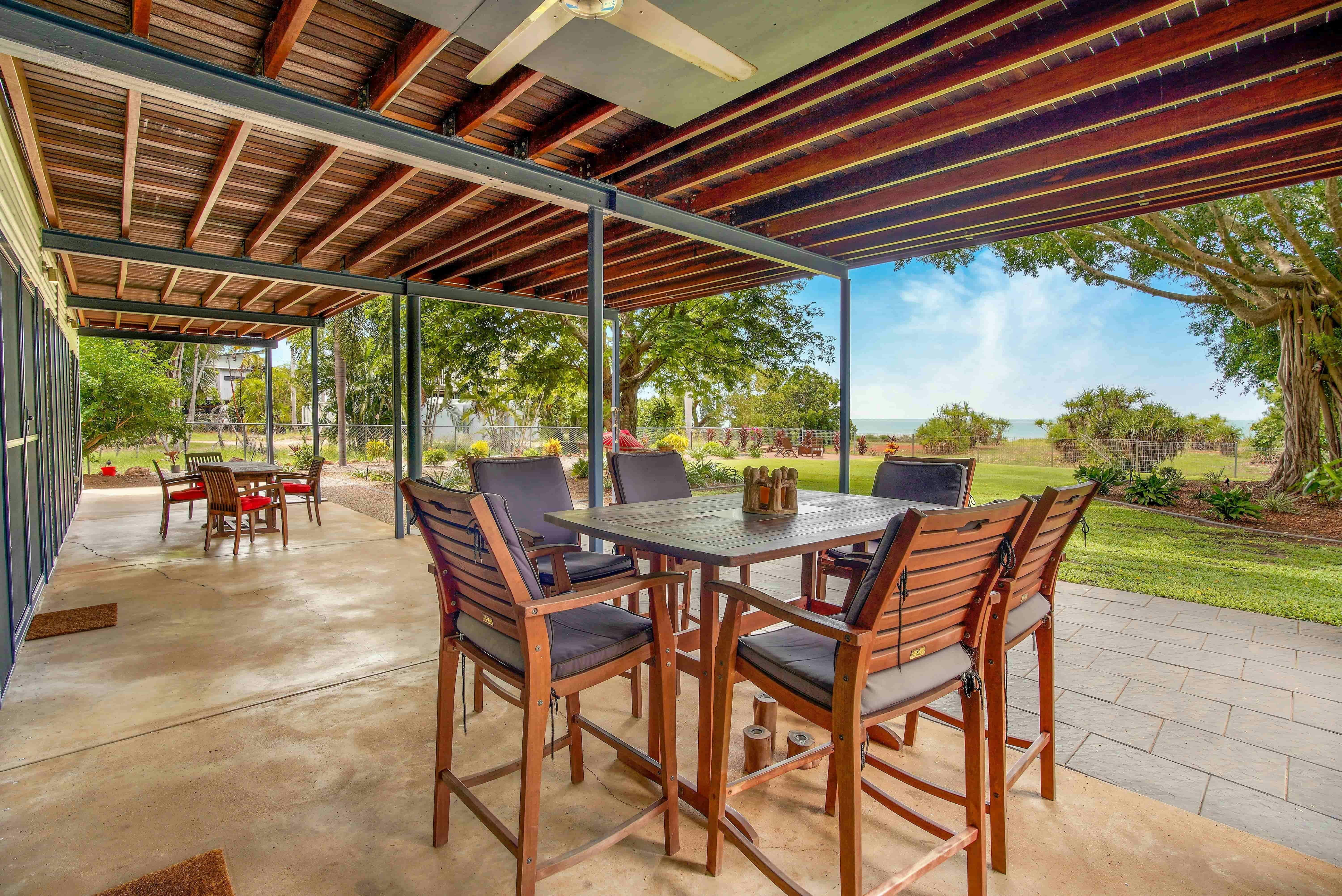 Sheltered Undercover Veranda with Sea Views