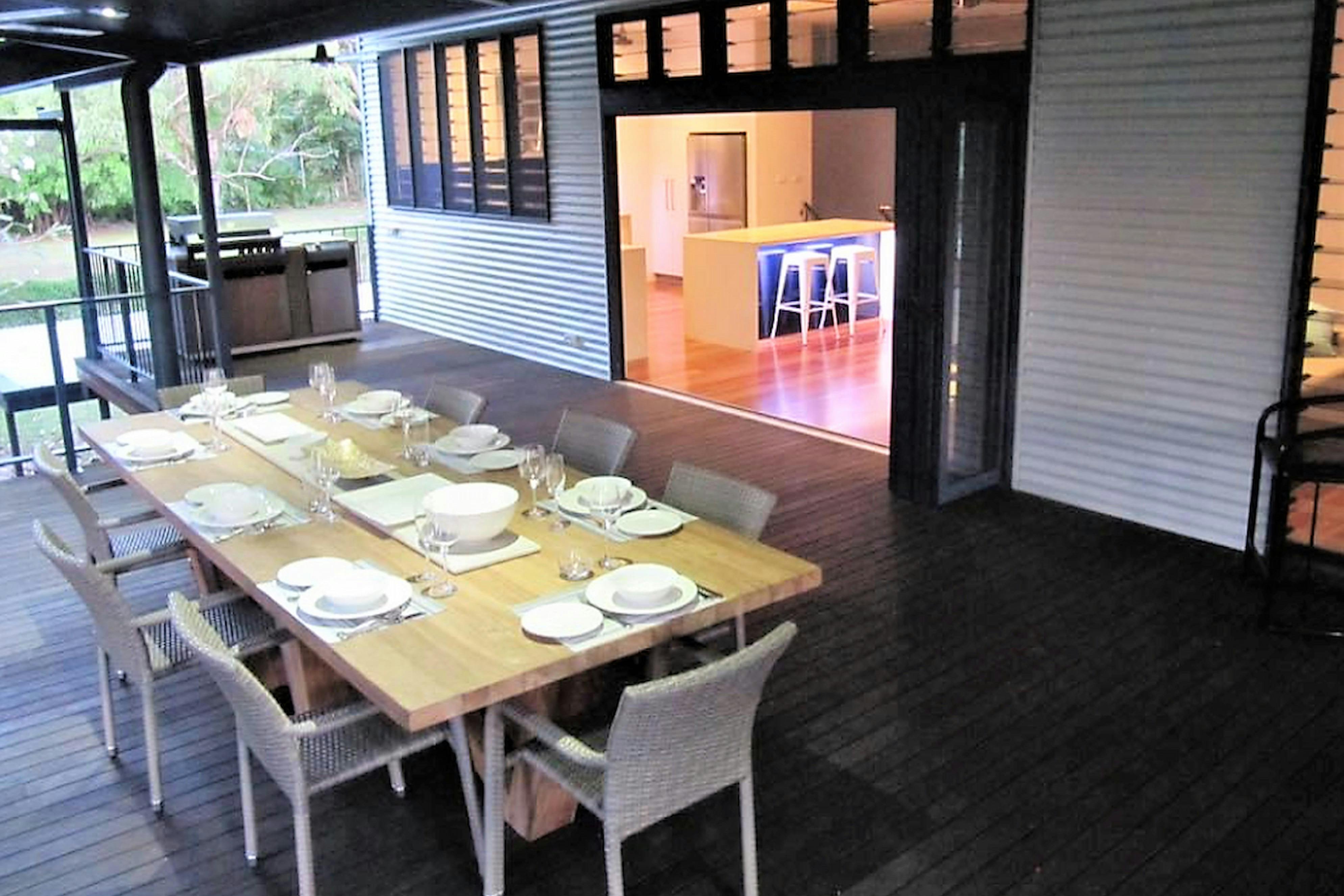 Gourmet Kitchen and Outdoor Dining in Beachfront Getaway