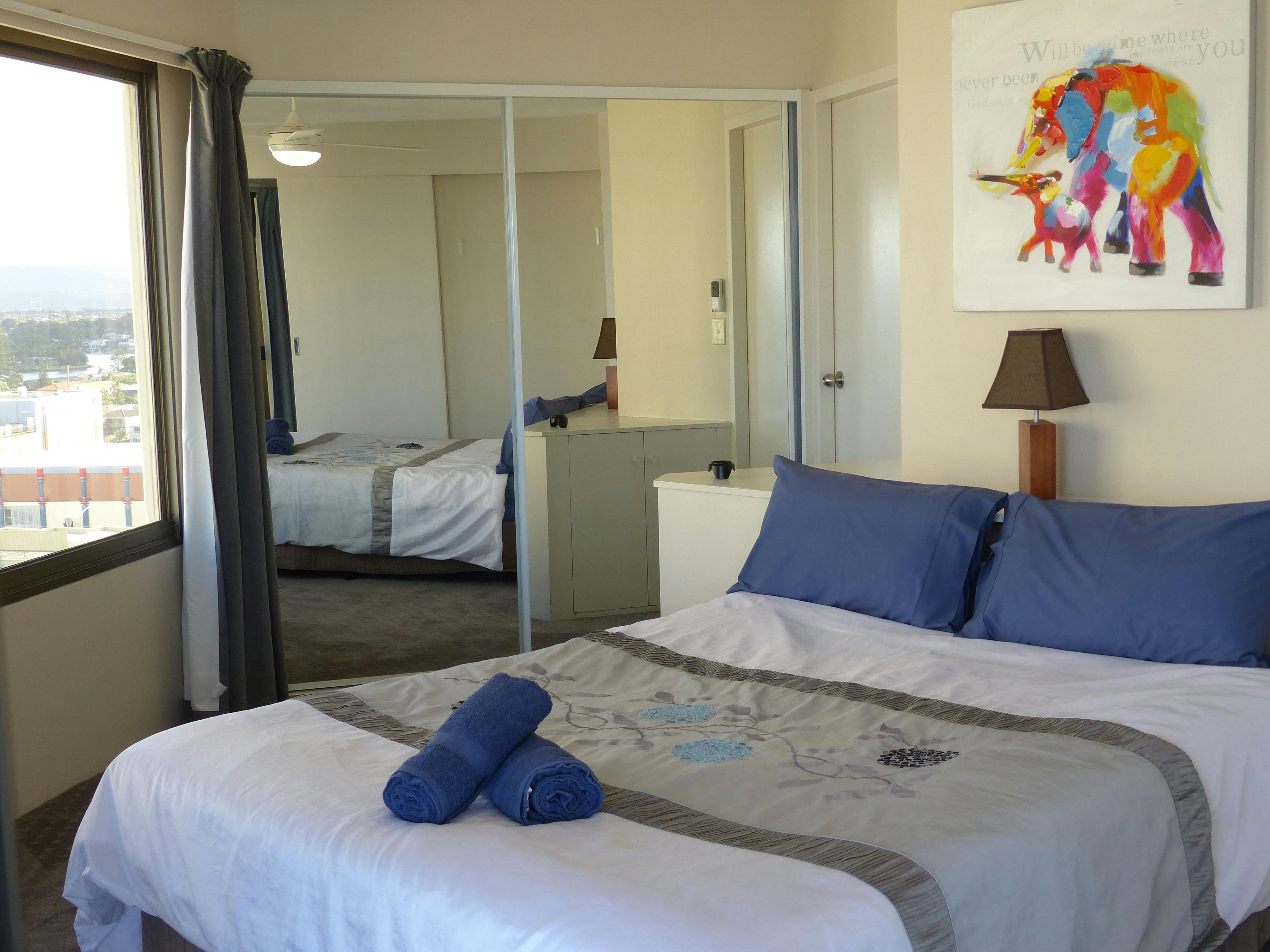 one bedroom apartment with ocean view, surfers paradise beach, gold coast beach, queensland, australia