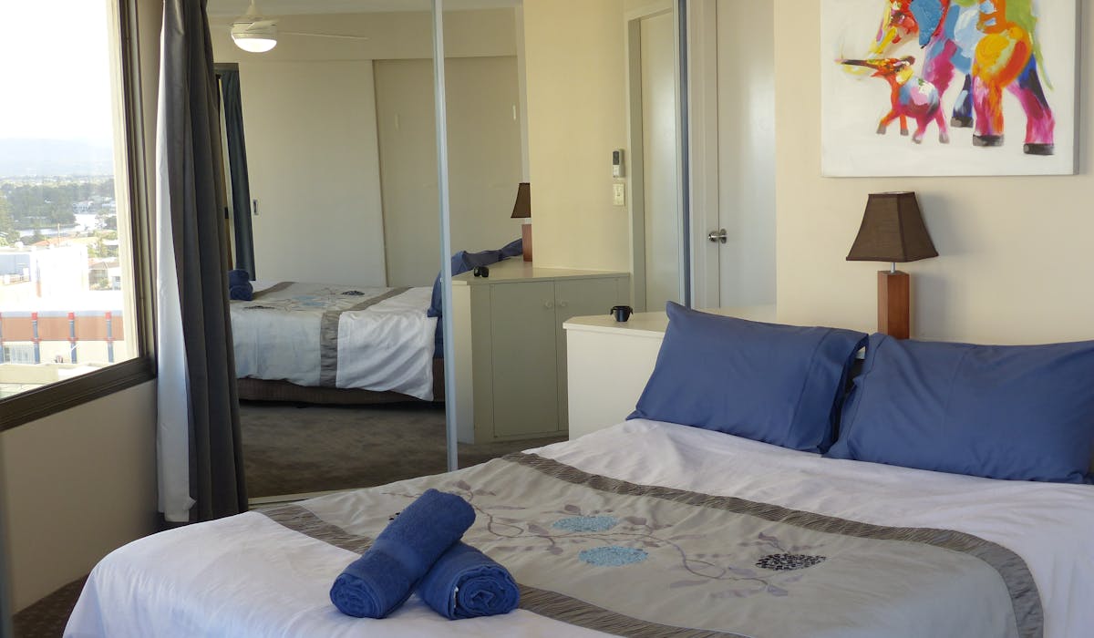 one bedroom apartment with ocean view, surfers paradise beach, gold coast beach, queensland, australia