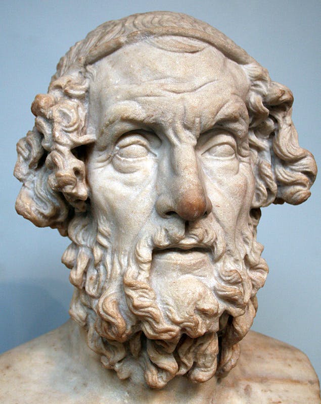 Ποιητής Όμηρος Greek poet Homer, is the legendary author of the Iliad and the Odyssey
