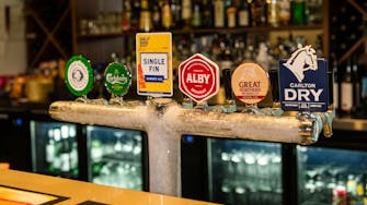 Beer on tap at the sports bar in Wattle Grove