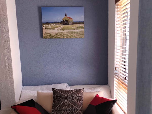 Master Bedroom couch pulls out into a double bed