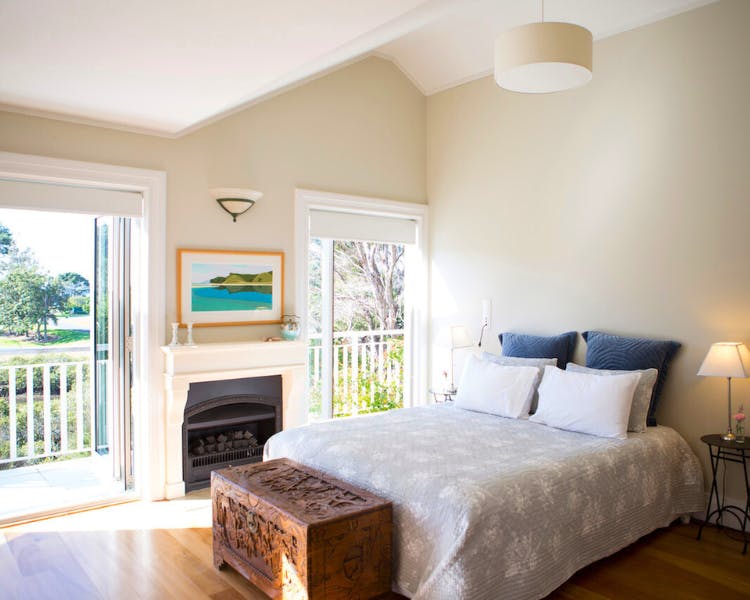 Bedroom 1 with King bed - Estuary Terrace Suite, 970 Lonely Bay Lodge